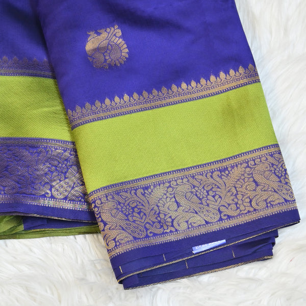 Pichwai Print Saree - Royal Blue