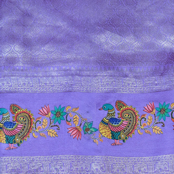 Pichwai Print Saree - Dark Red