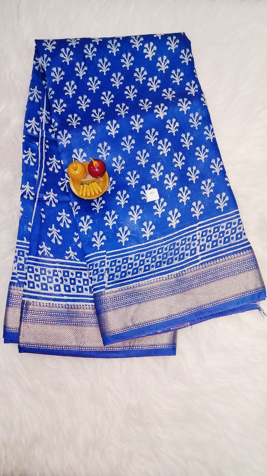 Art-Silk Handblock printed saree