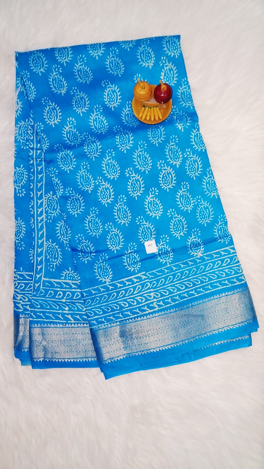 Art-Silk Handblock printed saree