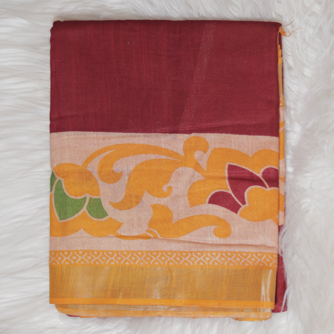 Madhubani Print - Dark Red