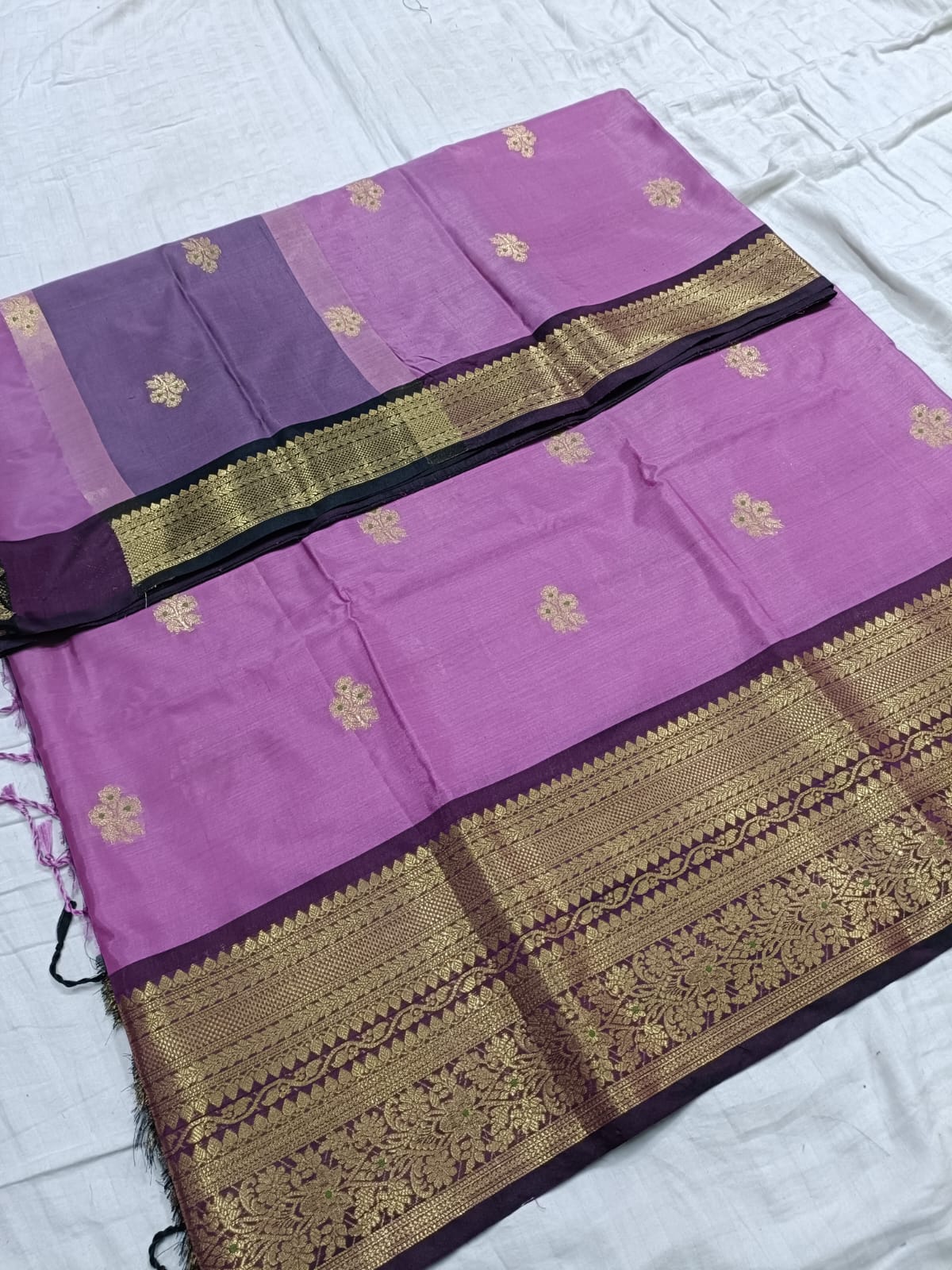 Soft silk kanchi design saree