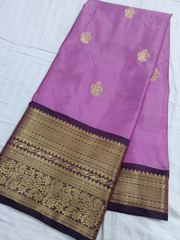 Soft silk kanchi design saree