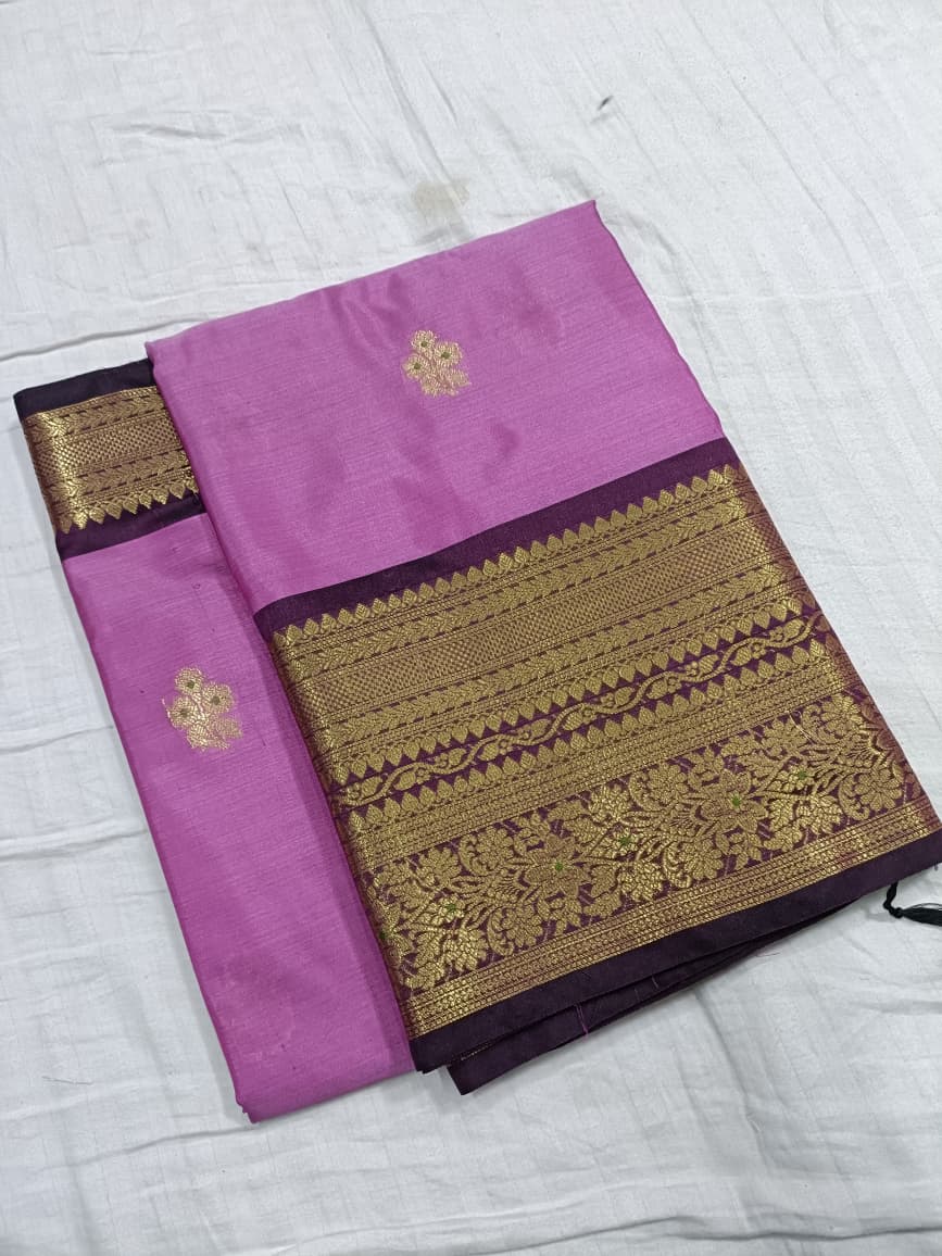 Soft silk kanchi design saree