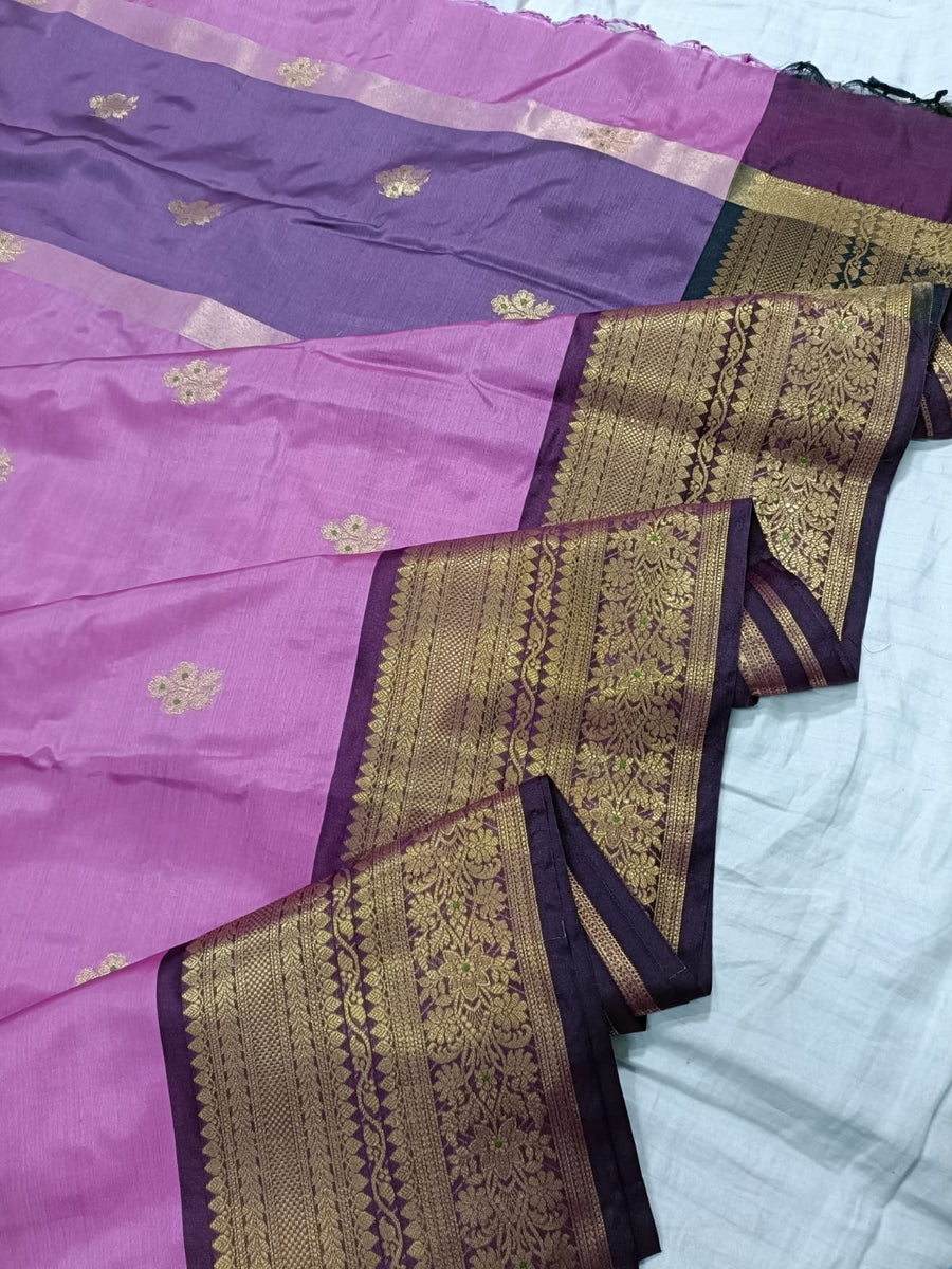 Soft silk kanchi design saree
