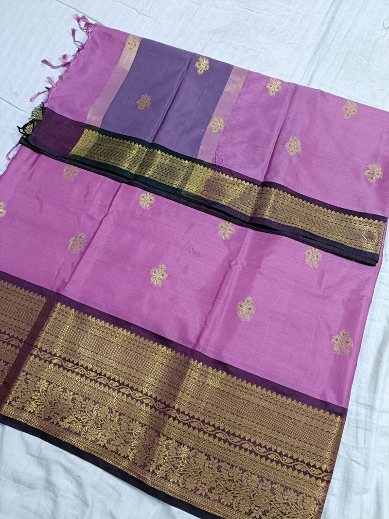 Soft silk kanchi design saree