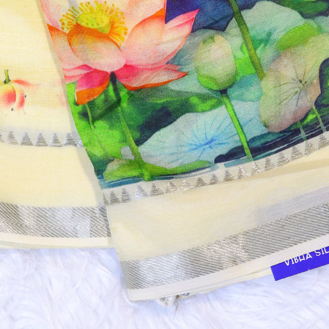 Mangalagiri Digital Print - Cream