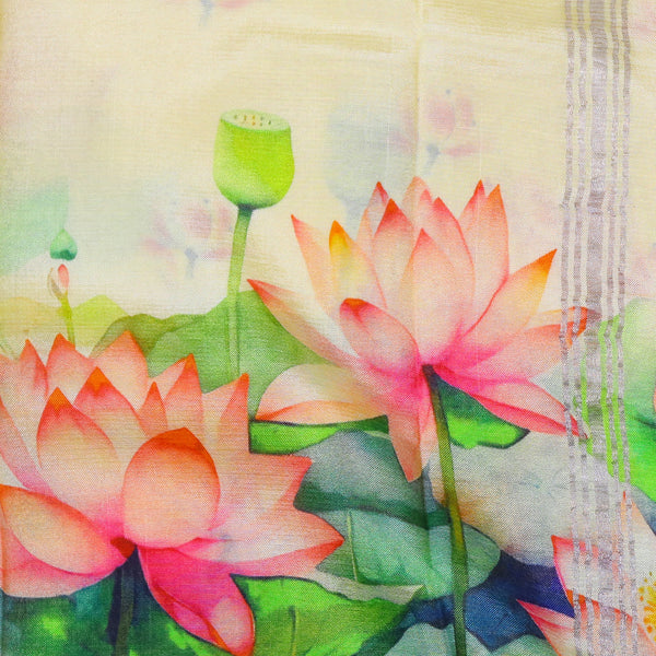 Mangalagiri Digital Print - Cream