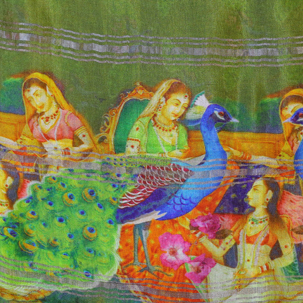 Mangalagiri Digital Print - Dark Green