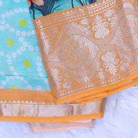 Mangalagiri Digital Print - Blue Orange
