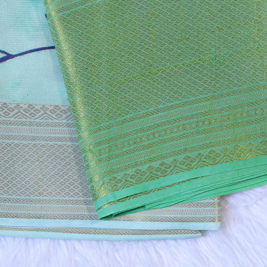 Mangalagiri Digital Print - Sea Green