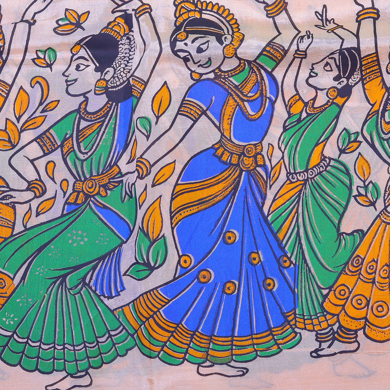 Mangalagiri Digital Print - Green Cream