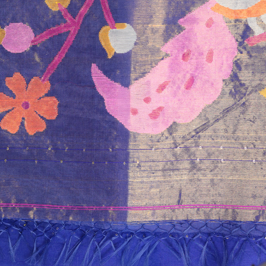 Handloom Jamdani - Navy Blue