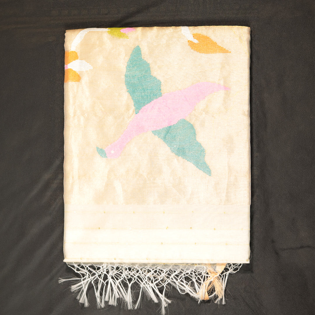 Handloom Jamdani - White Cream