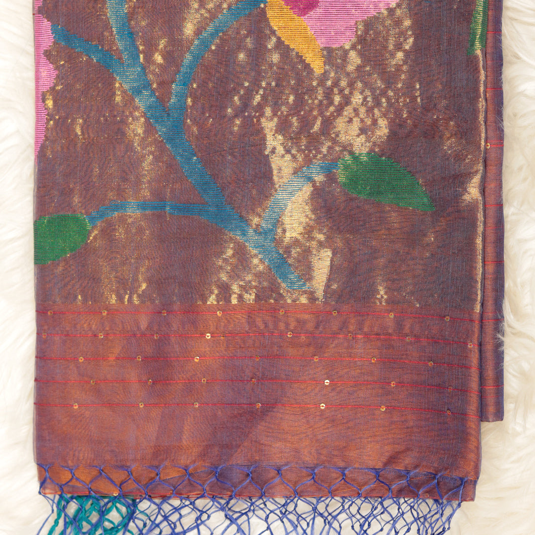Handloom jamdanis - Rusty Blue
