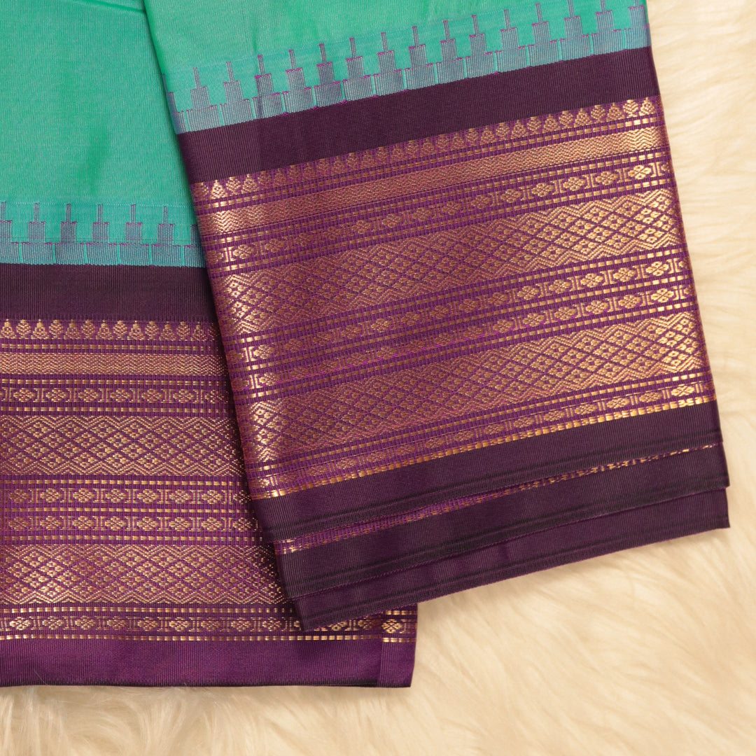 Gadwal Silk - Cyan Blue