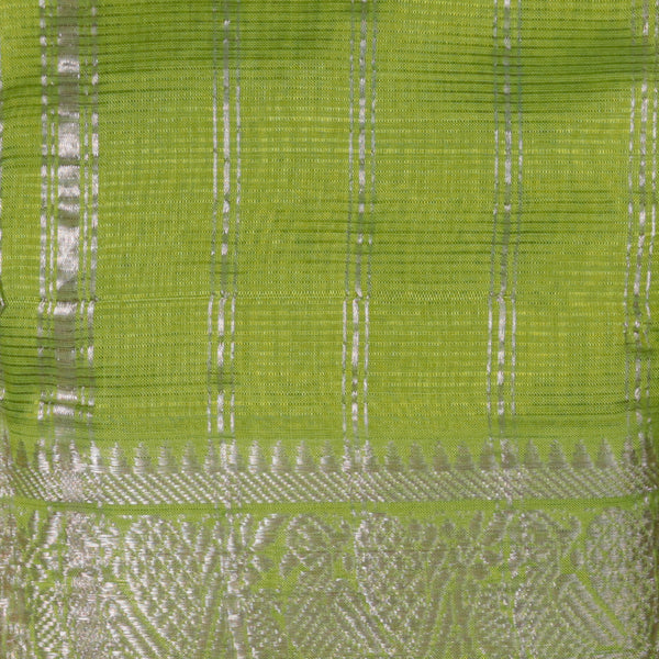 Handloom Mangalagiri Silk - Parrot Green