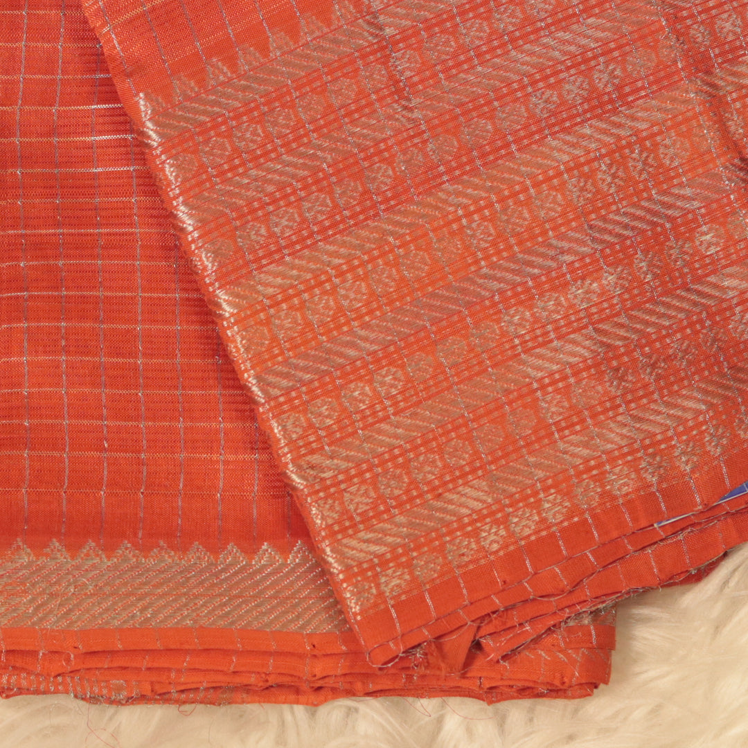 Handloom Mangalagiri Silk - Orange