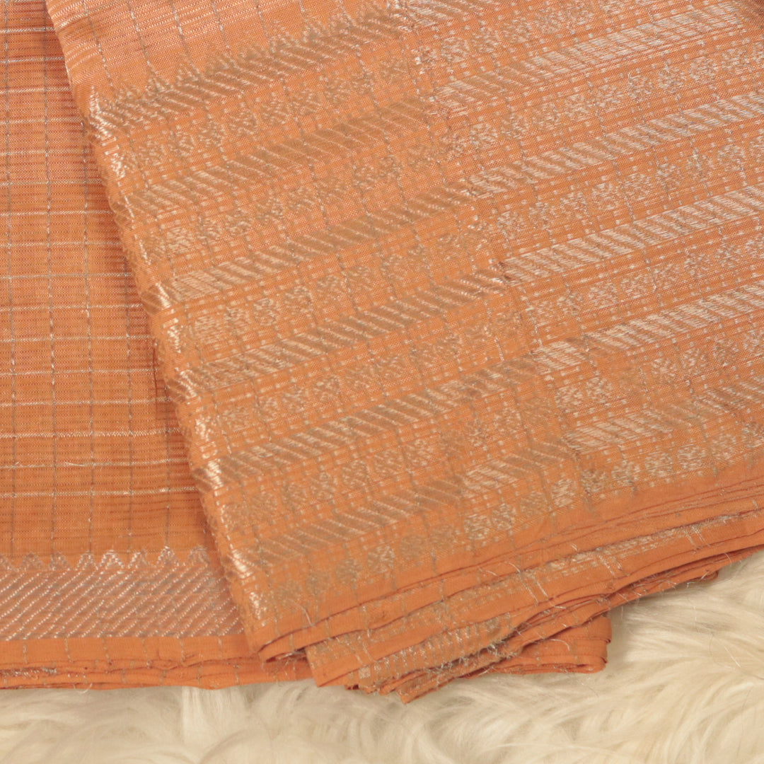 Handloom Mangalagiri Silk - Pastel Orange