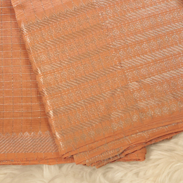 Handloom Mangalagiri Silk - Pastel Orange