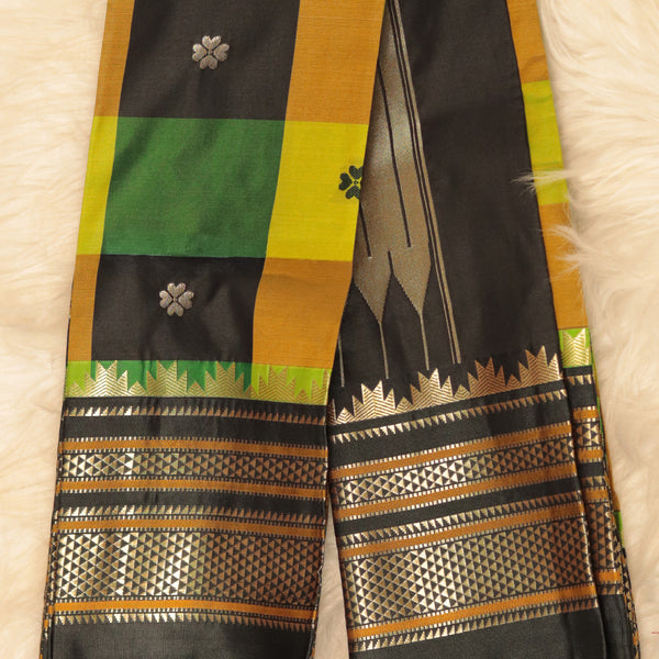 Gadwal Semi Silk - Yellow Green
