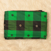 Gadwal Semi Silk - Green Black