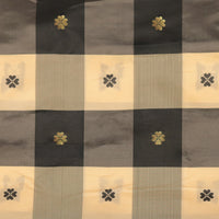 Gadwal Semi Silk - Cream Black