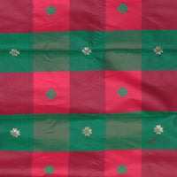 Gadwal Semi Silk - Red Green