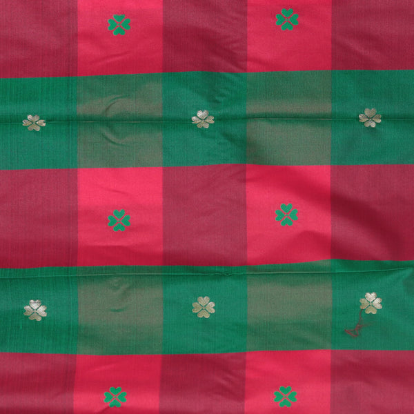Gadwal Semi Silk - Red Green