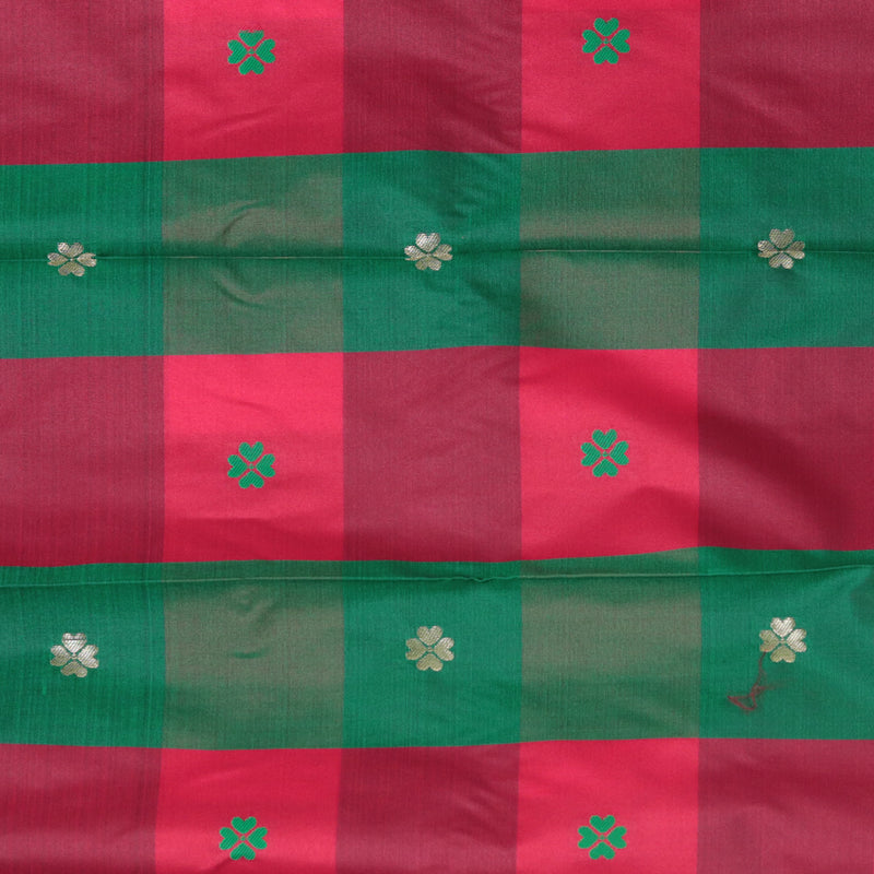 Gadwal Semi Silk - Red Green