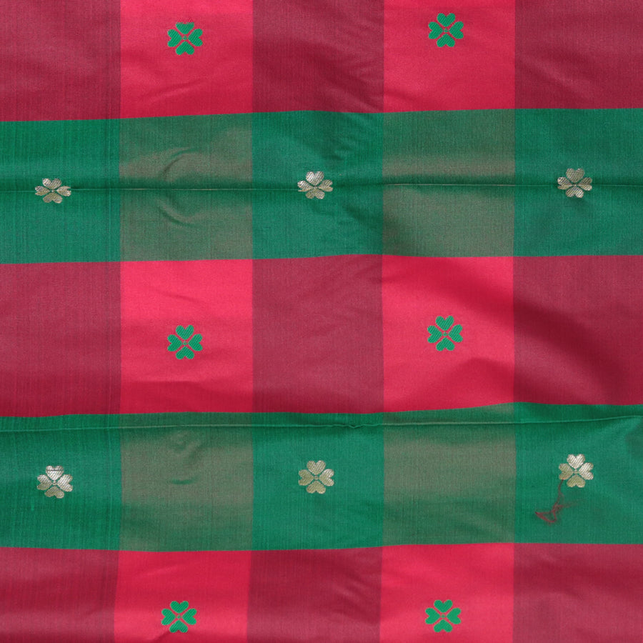 Gadwal Semi Silk - Red Green
