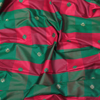 Gadwal Semi Silk - Red Green