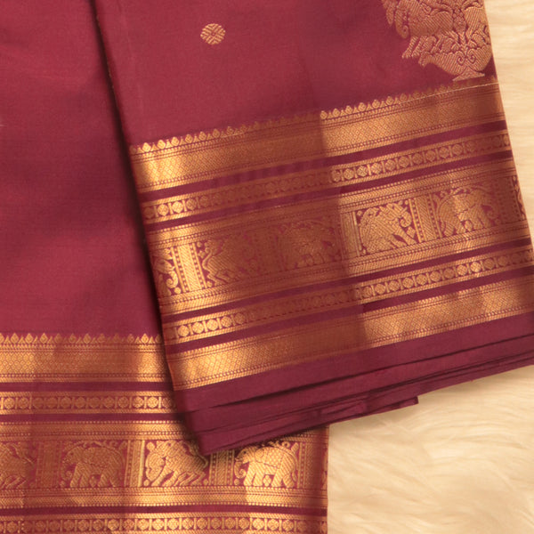 Kanchi Pattu - Dark Maroon