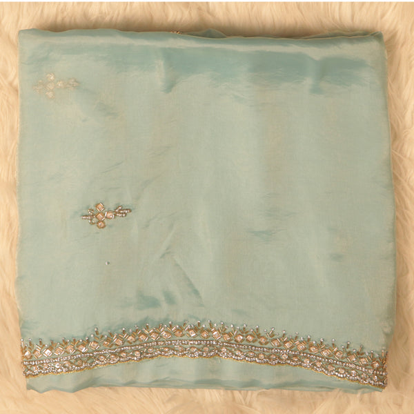 Work Saree - Pastel Blue