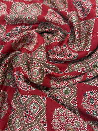 Ajrakh Mirror Work - Red