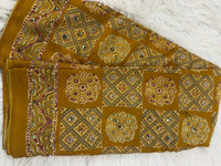 Ajrakh Mirror Work - Mustard Yellow