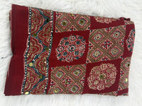 Ajrakh Mirror Work - Maroon