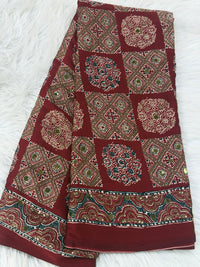 Ajrakh Mirror Work - Maroon