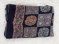 Ajrakh Mirror Work - Black