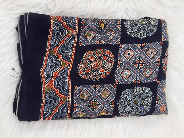 Ajrakh Mirror Work - Black