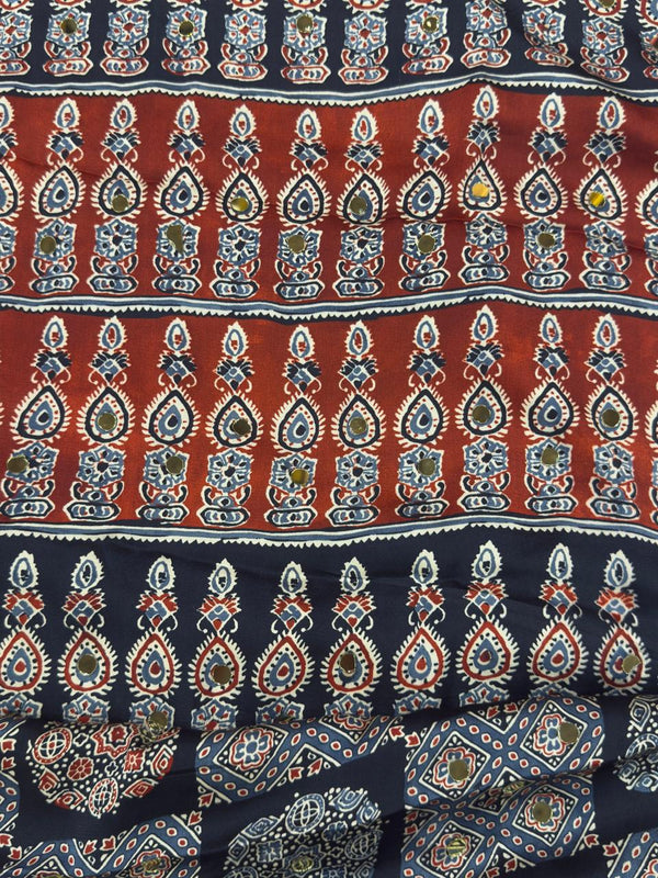 Ajrakh Mirror Work - Black