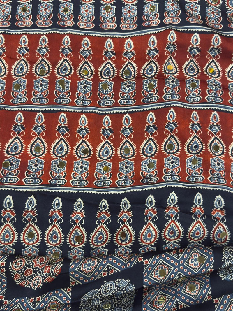 Ajrakh Mirror Work - Black
