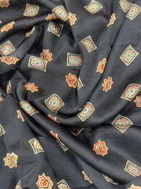 Ajrakh Mirror Work - Black