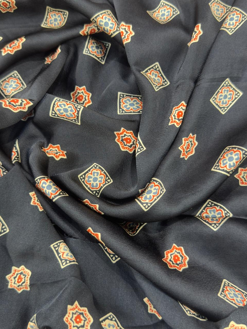 Ajrakh Mirror Work - Black