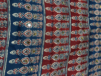 Ajrakh Mirror Work - Dark Blue