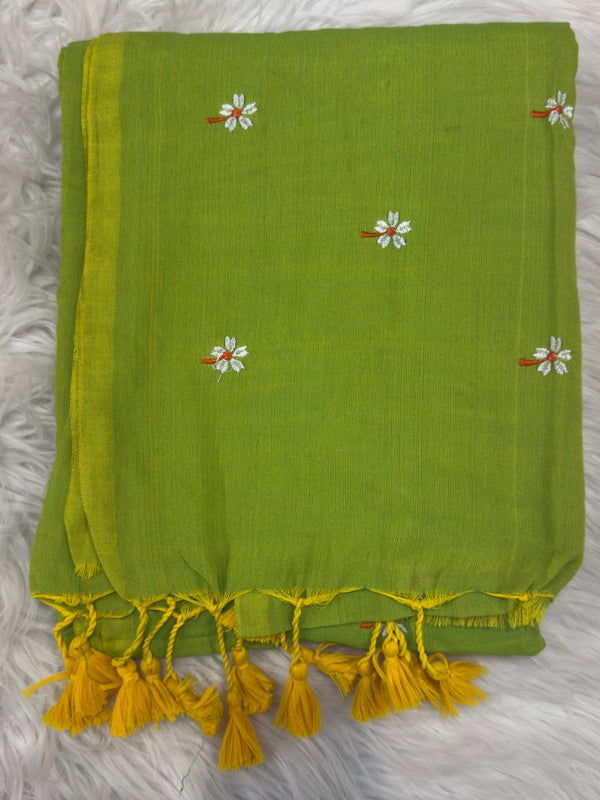 Khadi Cotton - Parrot Green