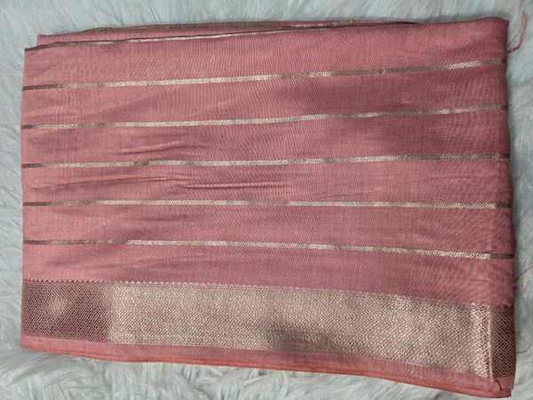 Maheshwari Silk - Light Peach