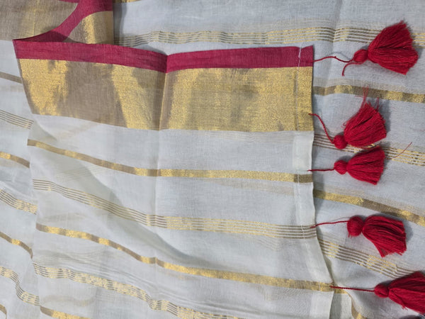 Mul Cotton - Red Border