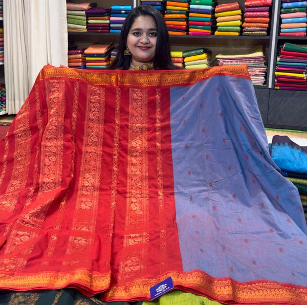 Kalyani Cotton Silk (Kanchi Border) - Purple