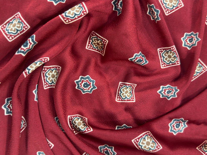 Ajrakh Mirror Work - Maroon